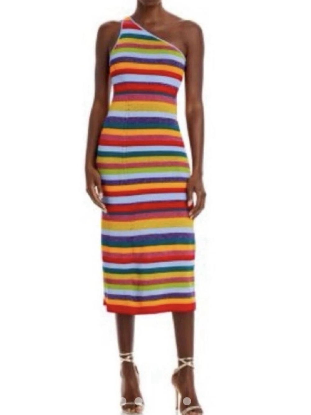Milly Multi Dress XL/Extra Large One-Shoulder Midi